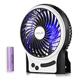 OPOLAR Battery Operated Desk Fan with Large Capacity of 3350mAh, Max. 15 Hrs Per Charge, Strong Wind, 3 Speeds, Portable, Rechargeable, Quiet, USB Powered, Perfect for Outdoor or Office Home-4 inch
