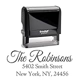 Personalized Self Inking Stamp - Return Address Stamp Customized - Custom Rubber Stamp - Housewarming Gift - Wedding Address Labels - Large 3 Lines - Family Last Name Customized Stamp