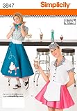 Simplicity Sewing Pattern 3847 Misses Costumes Poodle Skirt 50s Diner R5 (14-16-18-20-22)