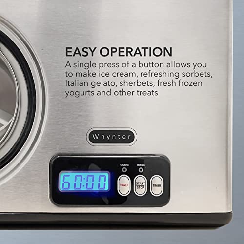 Whynter ICM15LS Automatic Ice Cream Maker 1.6 Quart Capacity Stainless