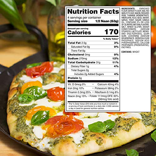 Toufayan Bakery, Garlic Naan Bread Flatbread, Traditional East Indian