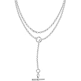 LeCalla 925 Sterling Silver Lariat Y Necklace for Women | Adjustable Toggle Clasp Necklace | Accessories for Women | Gifts for Her 32 Inches