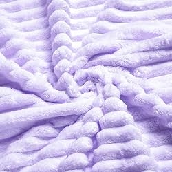 Vessia Flannel Fleece Striped Bed Blanket Twin