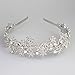 Ammei Headpiece Wedding Headband Crystal Bridal Headdress Flower Design Headpiece For Women (Silver)