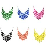 Jane Stone Tessellate Net Fashion Statement Beaded Jewelry Bib Necklace for Women