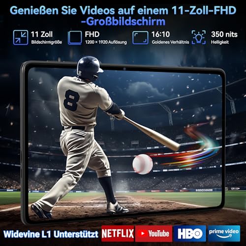 TABWEE Gemini AI 3.0 Tablet 11 Inch Android 16 with Pen and Keyboard, 24GB RAM + 128GB ROM (2TB TF), FHD IPS 120Hz Display, 8000mAh Battery, 13MP Camera, 5G WiFi/BT 5.0, PC Mode for Study & Work