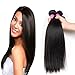 Brazilian Straight Hair 3 Bundles 7a 100% Unprocessed Remy Human Hair Bundles Weave Natural Color 95-100g/pc Mixed Length (18 20 22, Natural color