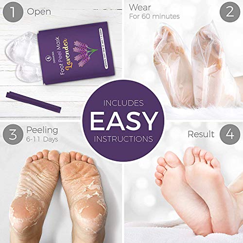 Foot Peel Mask - 2 Pack - For Cracked Heels, Dead Skin and Calluses - Make Your Feet Baby Soft and Get Smooth Silky Skin - Removes Rough Heels, Dry Toe Skin - Natural Treatment - Cruelty-Free and Vegan - Thumbnail 4