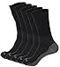 Dickies Genuine Mens 5-Pair Crew Work Socks - Black with Grey 6-12