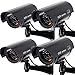 Masione 4 PACK OUTDOOR FAKE / DUMMY SECURITY CAMERA w/ Blinking Light CCTV SURVEILLANCE (Black)