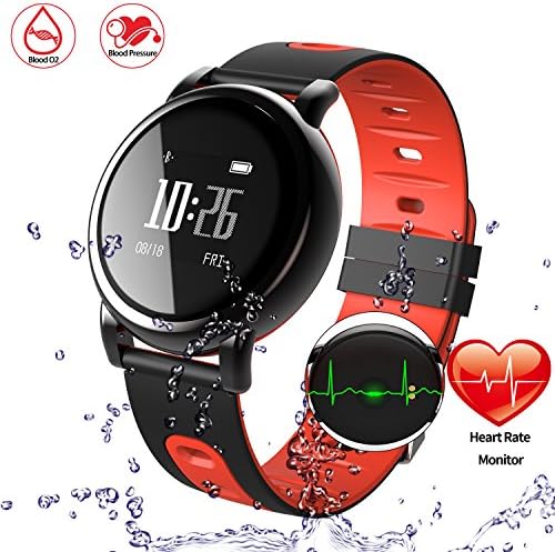 ONSTON Outdoor Sport Fitness Tracker Heart Rate Monitor Blood Pressure Sleep Monitor Pedometer Step Calorie Counter Smart Watch for IOS Andriod Smartphones (Red)