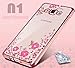 HOUSHINE J5 2015 Secret Garden Case, Glitter Electroplate Bumper Bling Butterfly Garden Soft TPU Silicone Flip Back Cover Case for Samsung Galaxy J5 2015, Rose Gold - Pink