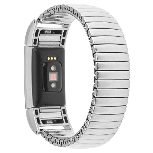 FidgetFidget Watchband Stainless Steel Elastic Band for Fitbit Charge 2 Bracelet Strap