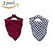 Pet Dog Bandana Scarf Pack - Triangle Bibs Reversible Plaid Printing Kerchief 2 Pcs/Set Accessories for Small to Large Dogs Cats Pet
