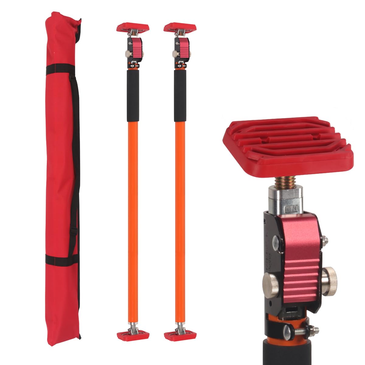 Photo 1 of 2-Pack Cabinet Jacks & Adjustable Support Poles - 3rd Hand Cabinet Jack System for Cabinet Installation, Cargo Securing | 35-64” Self-Locking, 260LB | Telescoping Pole for Drywall, Dust Barrier