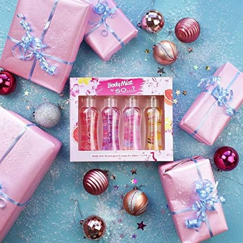 Body Mist By So…? Womens Mini Body Mist Gift Set, with Red Velvet, Vanilla, Candy Floss & Sweet Pea, Fragrance Spray Set (4x50ml) - Image 3
