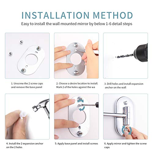 ALVOROG Rechargeable Wall Mounted Lighted Makeup Mirror 8 Inch Double