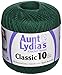 Coats Crochet Aunt Lydia's Crochet, Cotton Classic Size 10, Forest Green