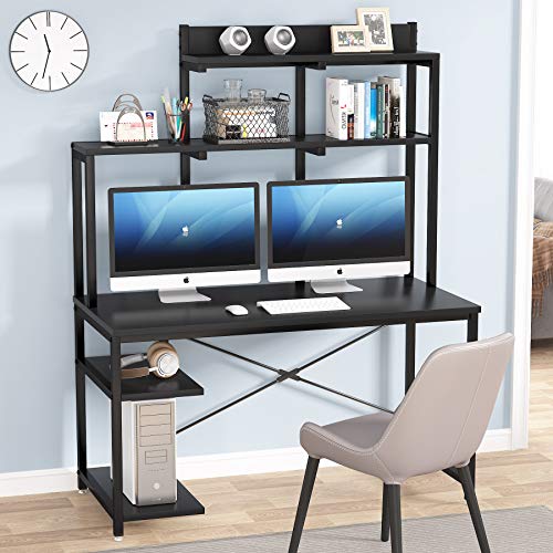 Tribesigns Computer Desk with Shelves and Hutch, 47 Inch Home Office