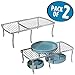 mDesign Expandable Wire Metal Kitchen Cabinet Shelf Rack - Adjustable Pantry, Countertop, Cupboard Shelf Organizer - Dish and Plate Storage Space-Saver, Hyde Collection, 2 Pack/4 Pieces, Silver