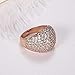 White Diamond Accent Dome Ring - Cluster Cubic Zirconia Paved Statement Wide Bands Size 5-11 (Rose Gold, 11.)