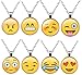 HOPIE 8pcs Emoji Pendant with Chain Cute Necklace for women