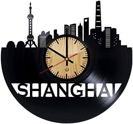 Shanghai Record Wall Clock - Get unique of living room wall decor - Gift ideas for girls and boys – Chinese City Unique Art Design