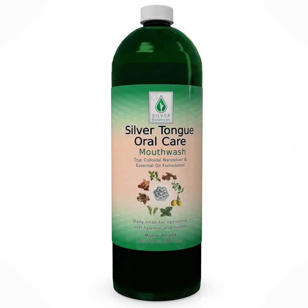 Silver Tongue Oral Care All Natural Colloidal Silver Mouthwash, 32 oz