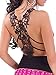 Choies Women's Black Deep V Neck Ruched Strappy Lace Back Lace Tight Vest