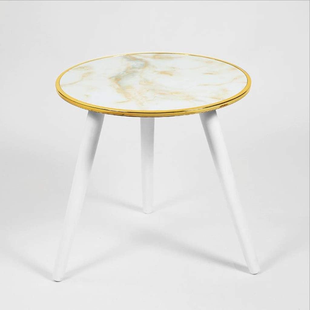 XCJ End Table Sofa Side Chairs Round Side Coffee Table With Marble Exterior - Bedside/corridor/living Room Sofa Side,44 * 44 * 45 CM Magazine rack