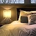 Table Lamp, Bedside Minimalist Fabric Desk Lamp, Aglaia Modern Silver Chrome Metal Basket Cage Style with a Silver Fabric Shade and 4W LED Bulb [Warm White]