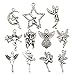 Youdiyla 65 PCS Fairy Charms Collection, Mix Silver Cupid Pixie Angel Winged Woodland Fairy on The Moon Metal Charm Pendant Supplies Findings for Jewelry Making (HM151)