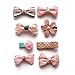 Belle Beau Baby Girls' Hair Bows, Hair Clips Set, Ribbon Lined Alligator Hair Clips