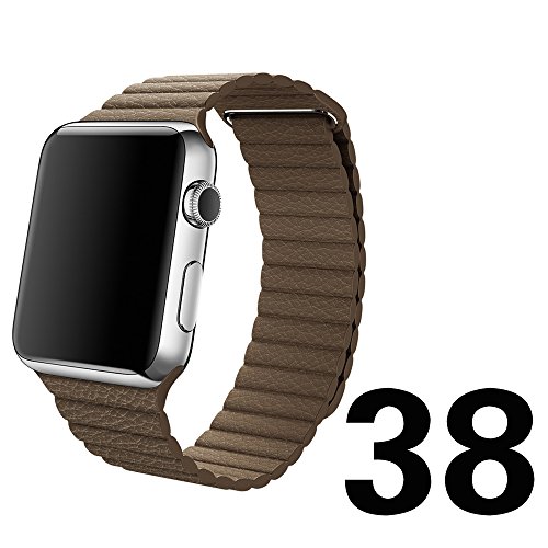 Magnetic leather loop for apple watch band strap fitnes…