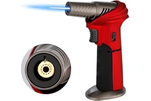 Kitchen Blow Torch for Cooking & DIY,Soldering Torch Lighter with Safety Lock and Adjustable Flame Refillable Butane Gas Ligh