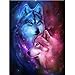 Wolf 5D Diamond Painting by Number Kit, Staron DIY Diamond Embroidery Painting Cross Stitch Kit 5D Diamond Crystal Rhinestone Embroidery Painting DIY Art Craft Canvas Wall Decor (Wolf Lover)