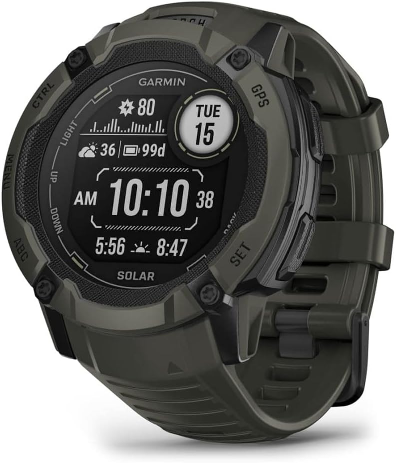 Garmin Instinct 2X Solar 50mm GPS Smartwatch Rugged Health Sports Moss