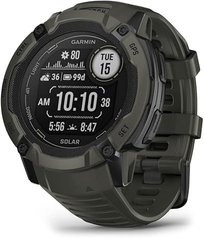 Garmin Instinct 2X Solar 50mm GPS Smartwatch Rugged Health Sports Moss