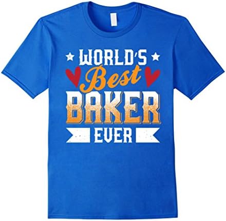 Mens World's Best Baker Ever Love Baking T-Shirt Small Royal Blue