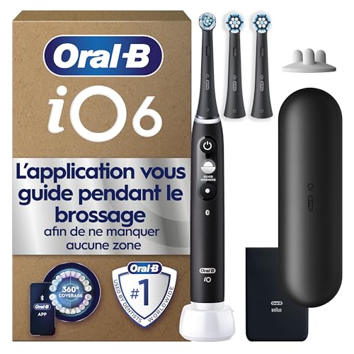 Oral-B Brosse A Dents Electrique iO 6 Noire, 3 Brossettes, 1 Étui De Voyage