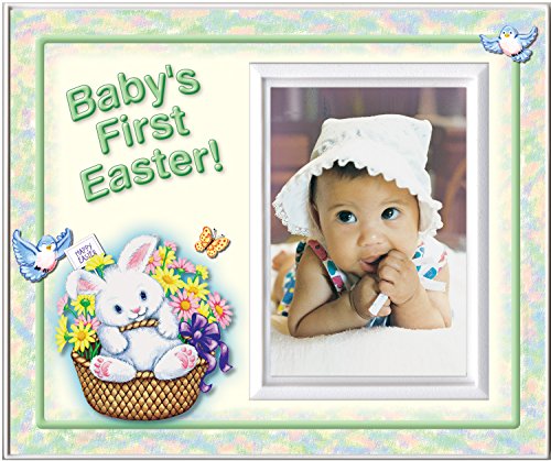 Baby's First Easter Picture Frame | My First Easter Photo Frame | Sized for Tabletop 8.25 x 7 in.. Holds 3.5 x 5 Photo, Basket Design