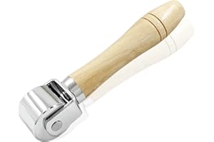 Litoexpe 1pcs Leather Press Edge Seam Roller, 26mm Stainless Steel Leather Edge Creaser and Smoother, Leather Glue Laminating
