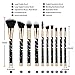 Beauty Kate Marble Makeup Brushes (Black), 10 PCS Makeup Brush Set Premium Face Eyeshadow Eyebrow Blush Contour Foundation Fluffy Crease Cosmetic Brush Set for Powder Liquid Cream