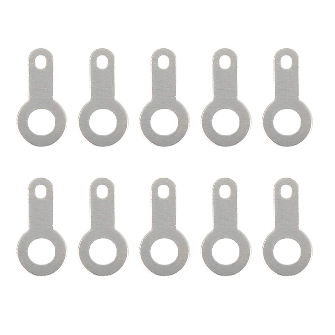 X AUTOHAUX 100pcs M3 Silver Plated Copper Crimp Terminal Connector 12 X 6mm