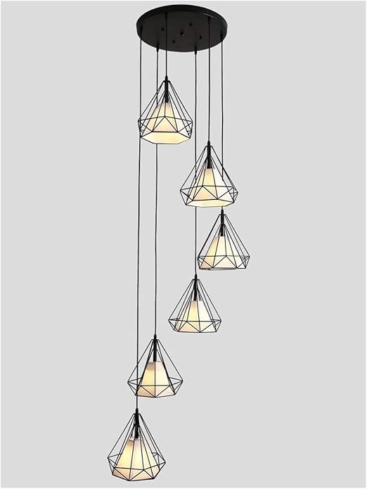 Lámparas de Techo Colgante de luz LED de 6 luces larga de la lámpara