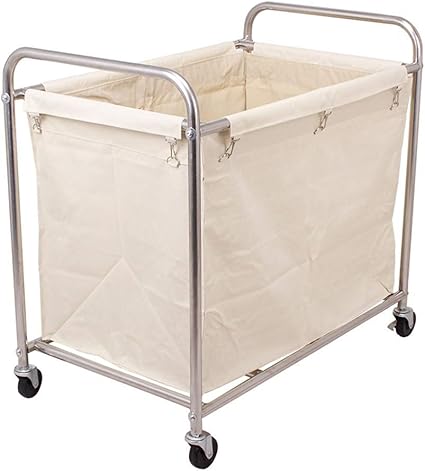 LXYZ Rollwagen, Beige/Blau Großer Wäschesortierkorb mit Rädern