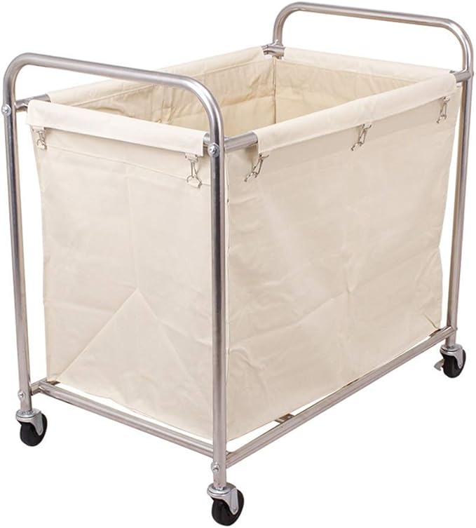 LXYZ Rollwagen, Beige/Blau Großer Wäschesortierkorb mit Rädern