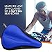 Bikeroo Comfort Bike Seat Cushion - Blue Narrow Padded Gel Cover for Exercise, Mountain & Road Bikes, Universal Fit for Peloton & Stationary Bikes