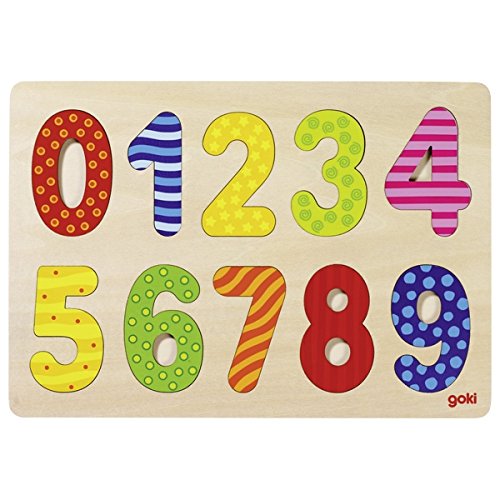 Goki Wooden Numbers 0-9 Puzzle (10 Piece)