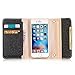 iPhone 8 Plus Case,iPhone 7 Plus Case, LONTECT Bling Glitter PU Leather 7 Card Slots Wallet Case Handbag with Detachable Magnetic Back Case & Metal Chain for Apple iPhone 8 Plus/iPhone 7 Plus - Black